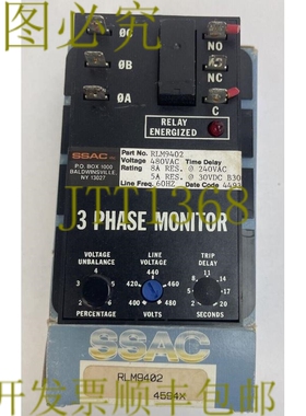 原装供应SSAC RLM9402 3 相监控器 480VAC 8A RES @ 240VAC 5A RE