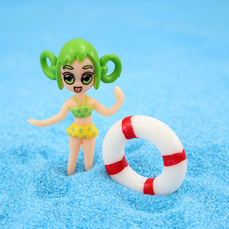 奇艺家居卡通人物小梅泳装美女造景摆件装饰套餐救生圈沉底