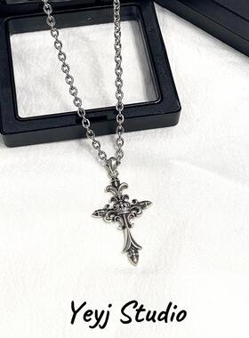 小众设计感十字架吊坠项链男生潮流高街痞帅嘻哈个性百搭卫衣链子