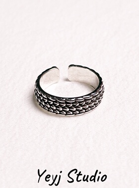 小众痞帅复古龙鳞戒指男生潮流百搭可调节高级感嘻哈个性情侣指环