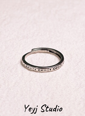 小众复古鱼尾戒指男生高级感冷淡风开口可调节小指戒女生指环情侣