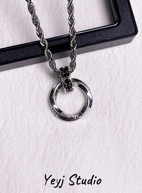 小众设计复古莫比乌斯环项链男生高级感百搭潮流嘻哈个性吊坠情侣