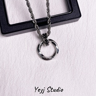 小众设计复古莫比乌斯环项链男生高级感百搭潮流嘻哈个性 吊坠情侣