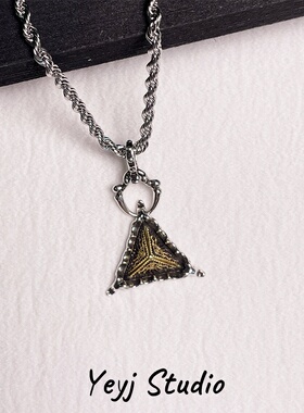 小众设计复古荷鲁斯之眼项链男生潮流百搭高级感嘻哈个性吊坠挂饰