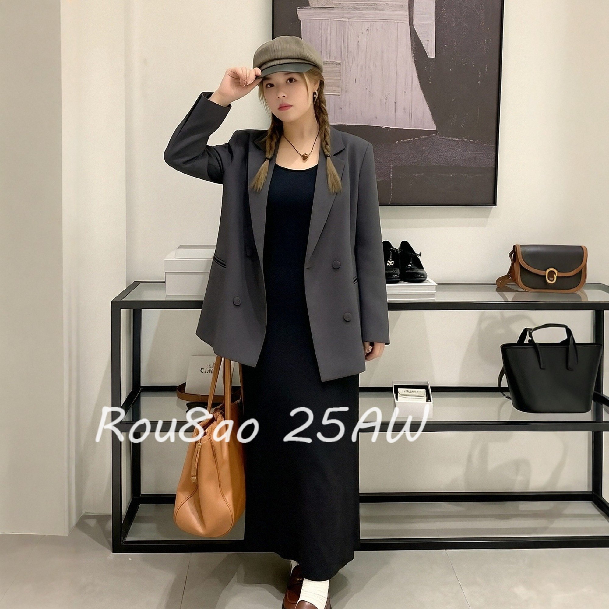 Rou8ao微胖大码女装韩版复古时尚百搭西装外套胖MM气质显瘦西服,女装/女士精品,常规大码外套,淘宝优惠券,粉丝福利购,淘宝优惠卷
