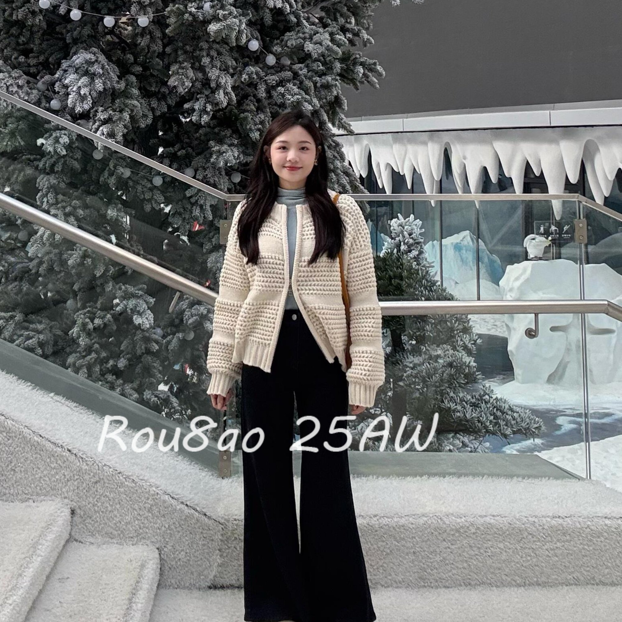 Rou8ao微胖大码女装韩系慵懒风菠萝针粗线针织毛衣保暖加厚外套,女装/女士精品,大码内搭,淘宝优惠券,粉丝福利购,淘宝优惠卷