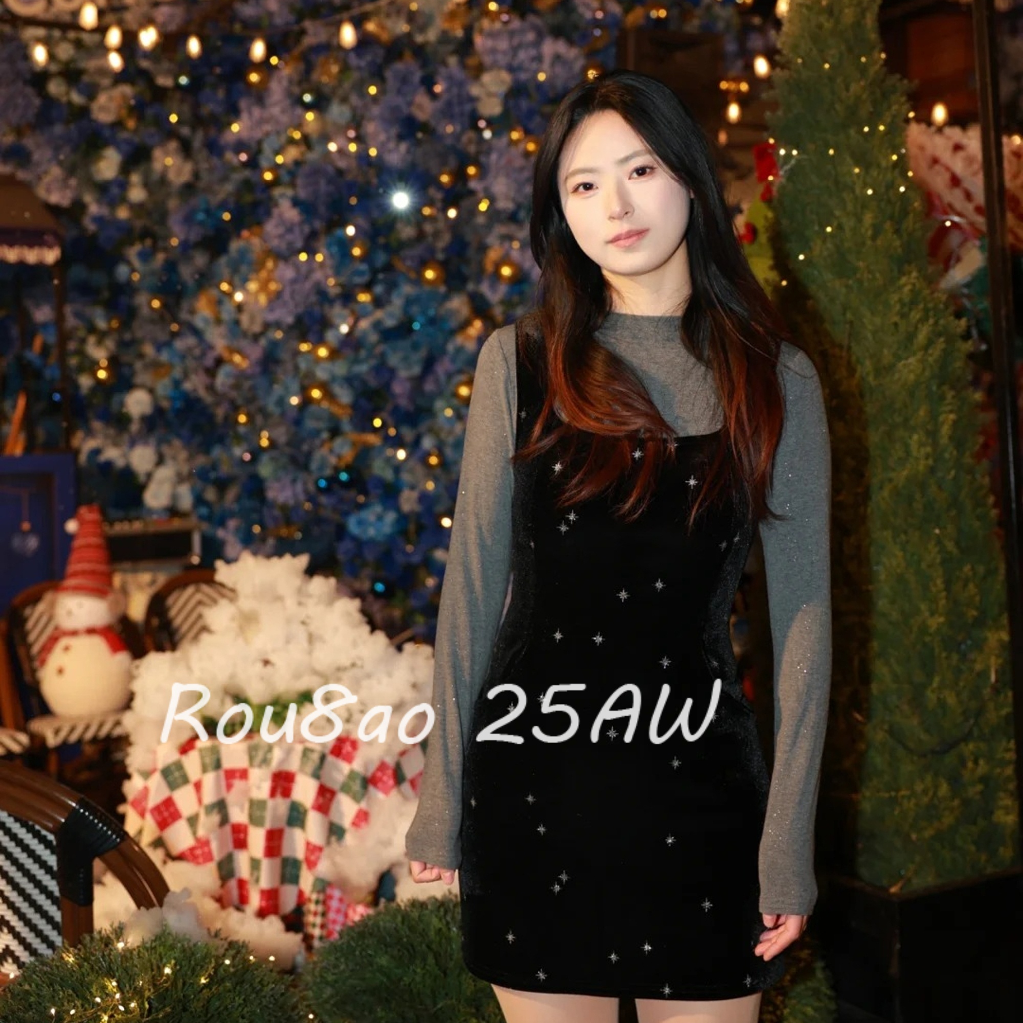 洋气吊带连衣裙打底衫上衣两件套