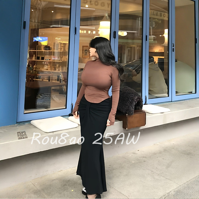 Rou8ao大码高腰鱼尾半身裙