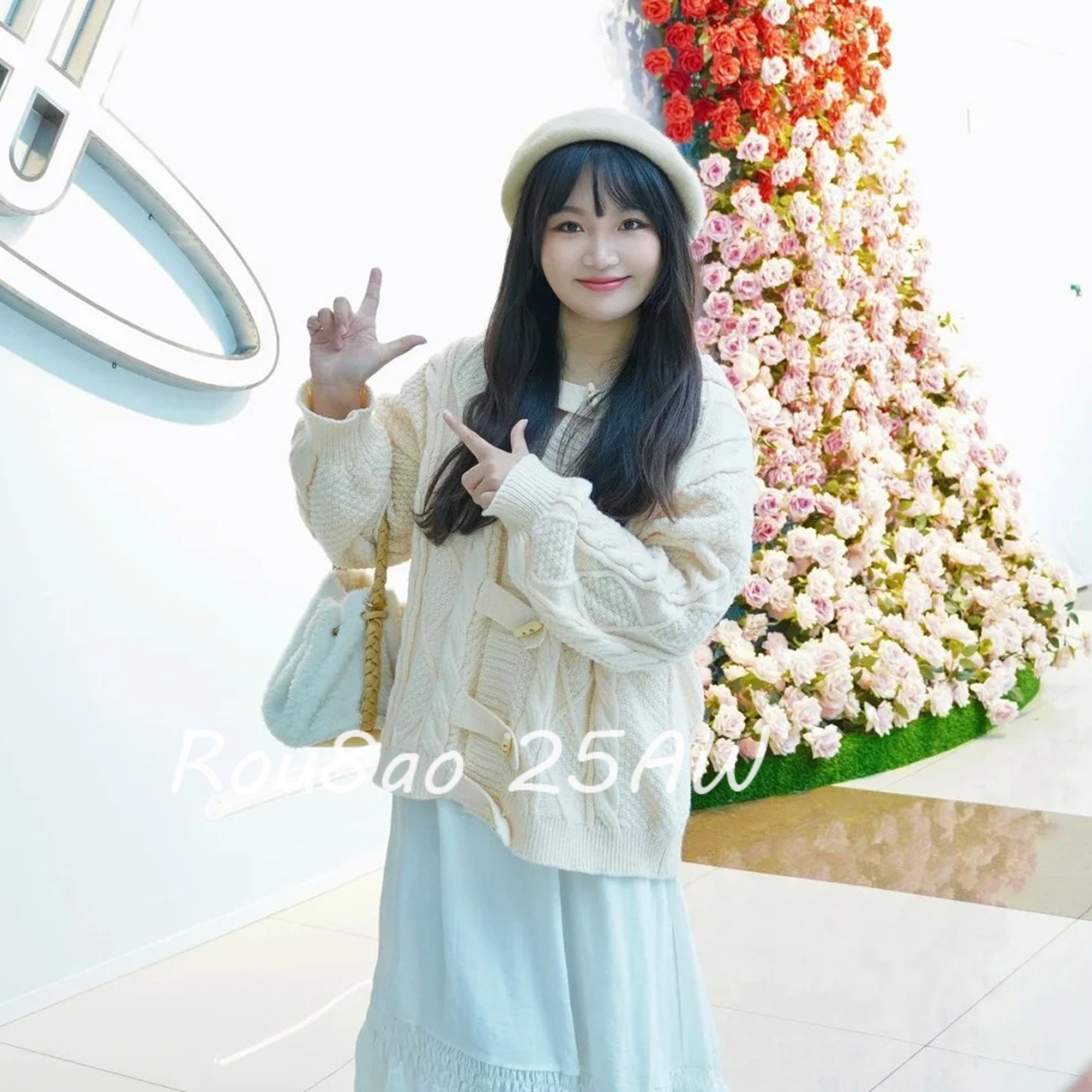 大码女装连帽针织开衫毛衣外套