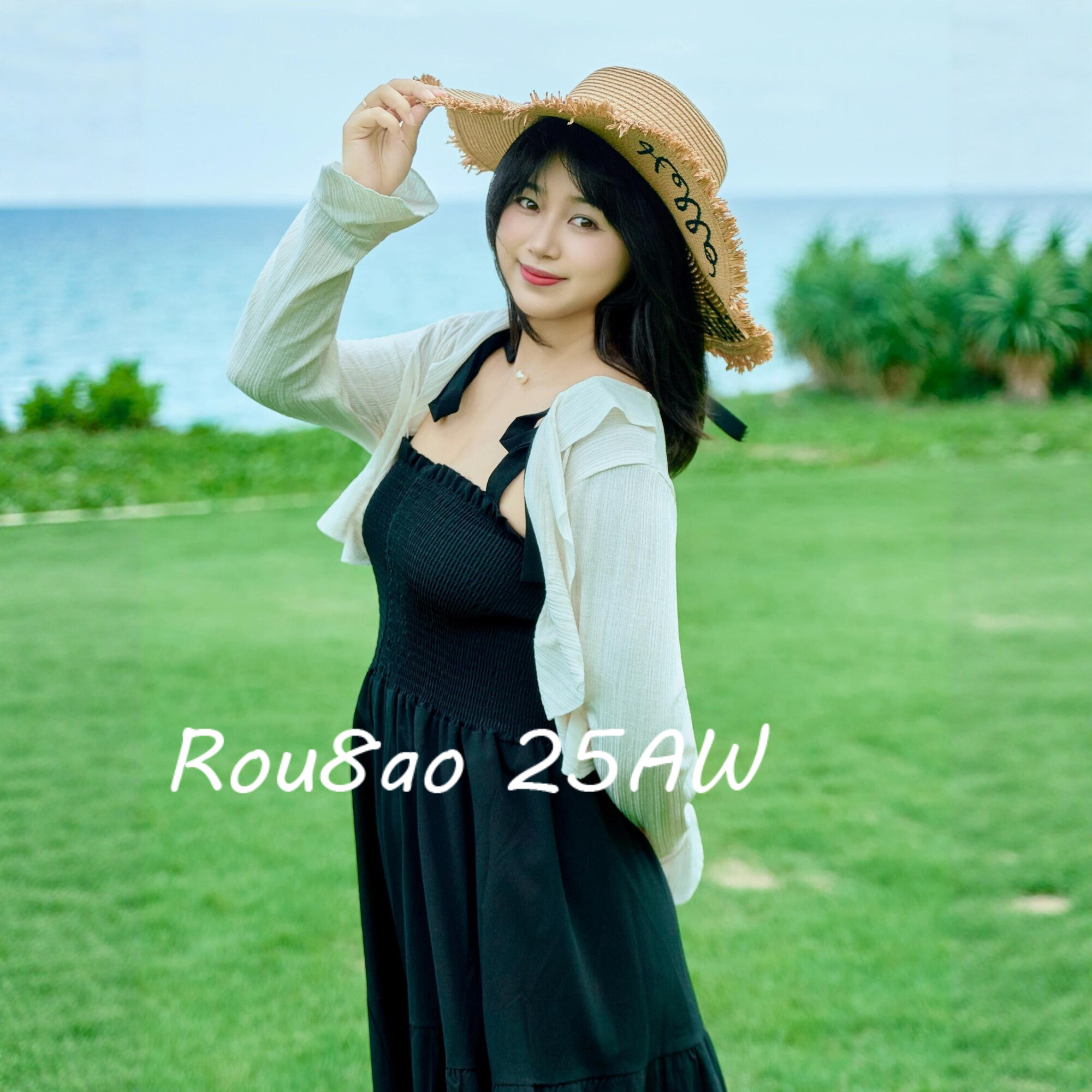 Rou8ao微胖大码女装吊带连衣裙两件套高腰显瘦茶歇法式气质长裙