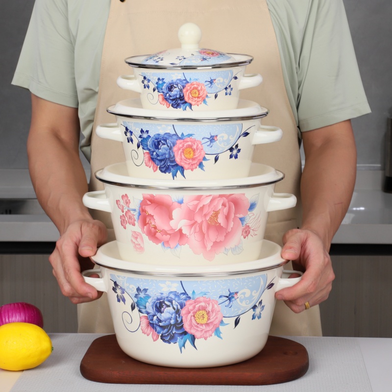 加厚珐琅家用汤锅搪瓷盆