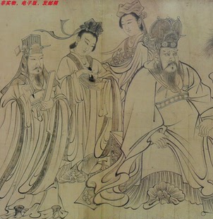 唐,吴道子《送子天王图》线描超高清版33.5*338电子版本