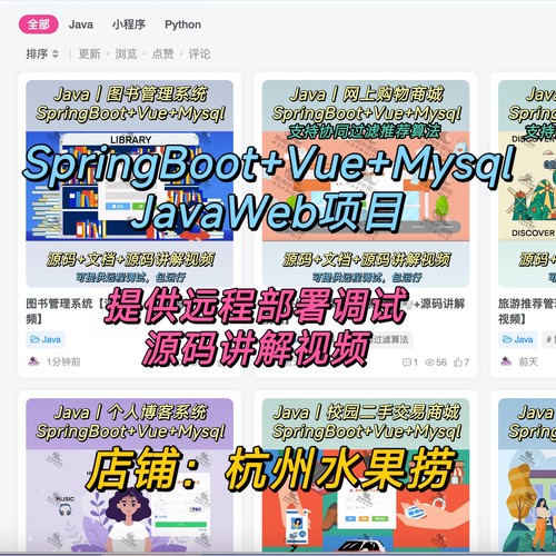 Springboot vue 小程序 前后端分离 Java  Web网站开发定制