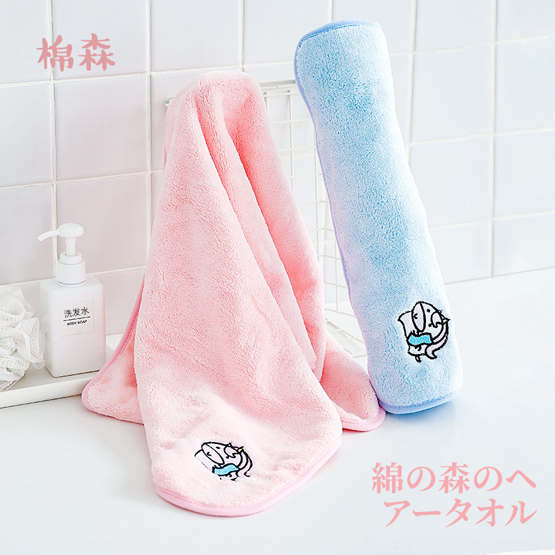 棉森干发巾吸水速干不掉毛加厚擦头毛巾珊瑚绒男女成人包头浴帽巾