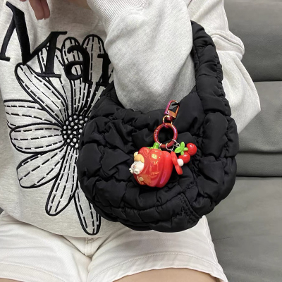 云朵手拎包女饺子包可爱手提小包