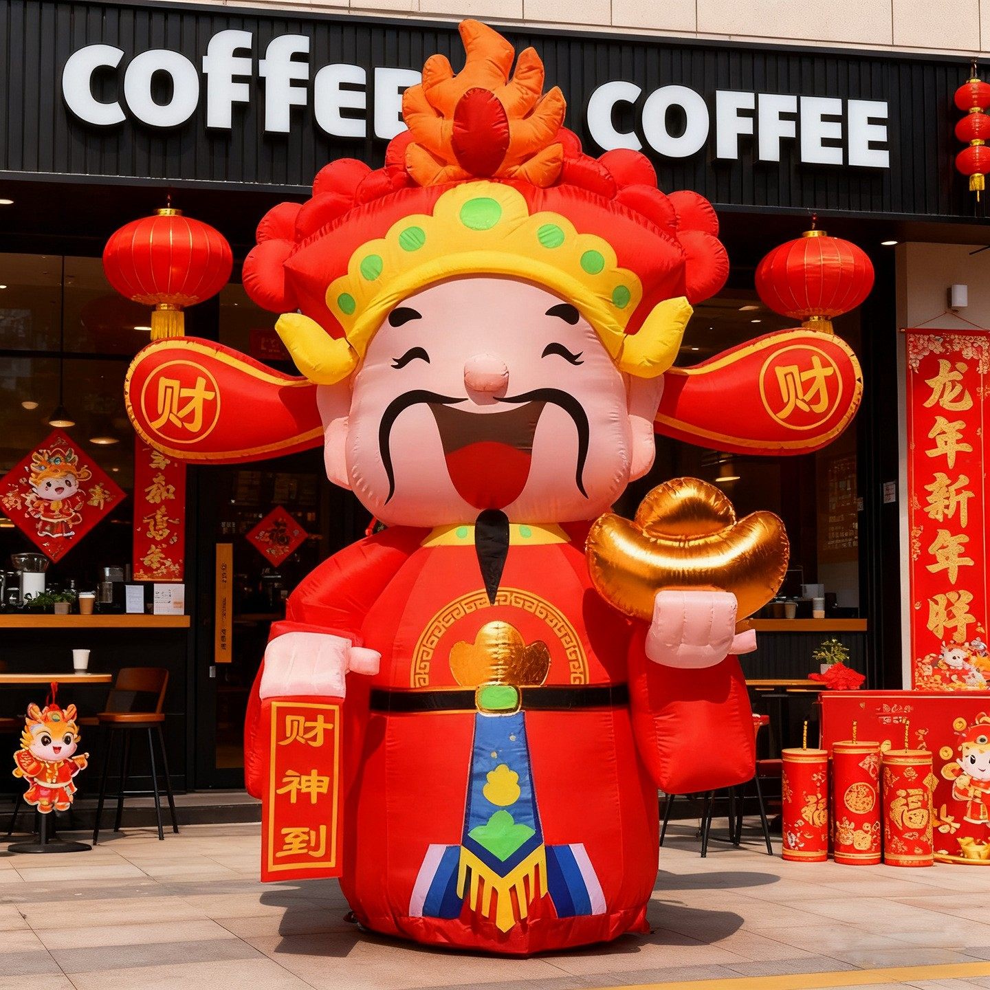 充气气模新年商场节日开业庆典装饰迎宾财神爷卡通招财猫福袋气模,节庆用品/礼品,充气气模,淘宝优惠券,粉丝福利购,淘宝优惠卷