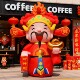 充气气模新年商场节日开业庆典装 饰迎宾财神爷卡通招财猫福袋气模