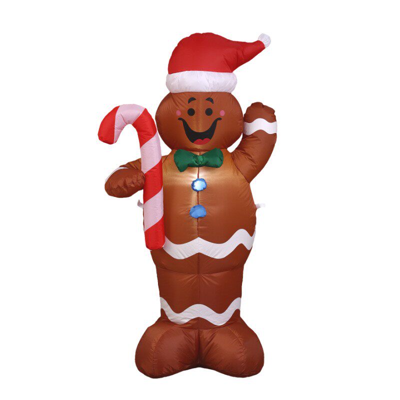跨境充气气模模型圣诞节庭院装饰1.5m姜饼人圣诞节充气老人雪人