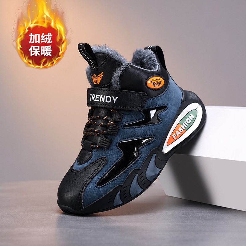 剑桥儿童品牌加绒加厚保暖二棉运动鞋男中大童减震防滑秋冬跑步鞋