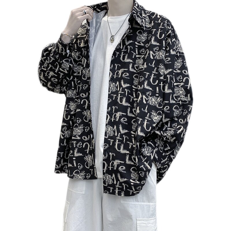 21年春季新款印花衬衫男上衣春装衬衣冷淡风CS2108P50,男装衬衫,星座507