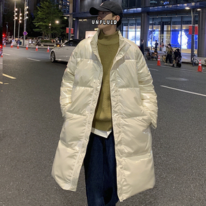 518中长款棉衣男亮面镭射港风加厚冬装棉袄男M2023 P145 控168图片