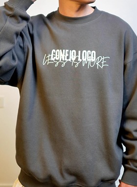 简约潮流百搭圆领卫衣2024新款宽松印花春秋冬显瘦痞帅套头