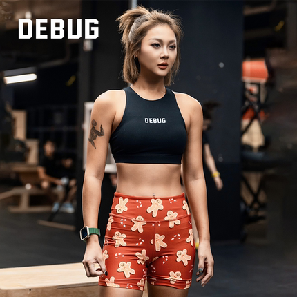 DEBUG女子短裤提臀束腰弹力排汗夏季运动健身CrossFit瑜伽