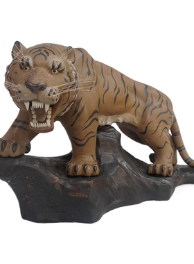 包邮石湾公仔陶瓷家居装饰摆件纯手工动物镇宅客厅十二生肖虎桌面