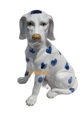 居家中式风博古架生肖斑点狗摆件