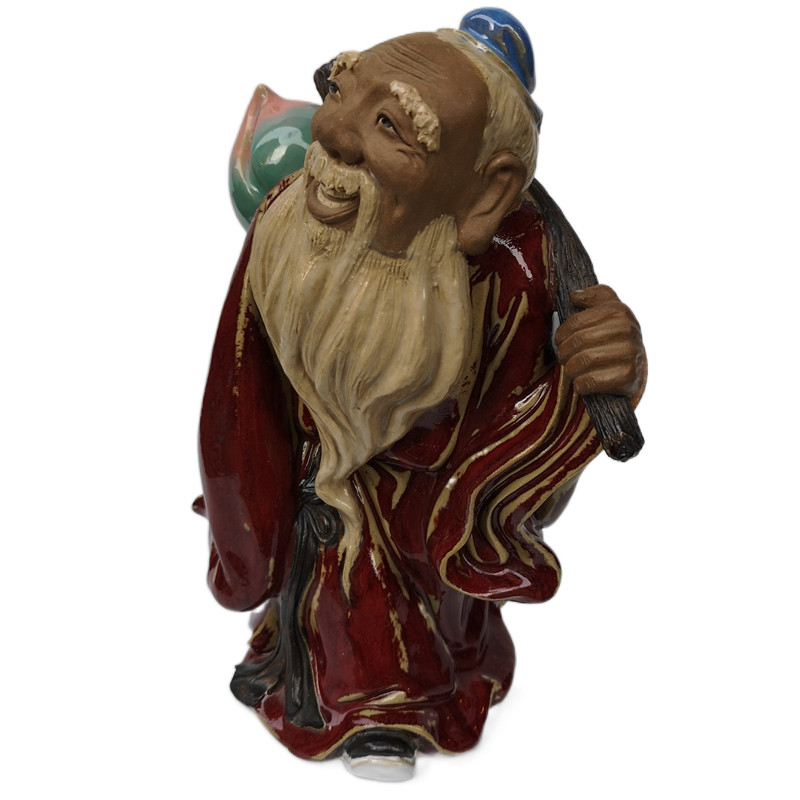 石湾公仔陶瓷家居装饰摆件年代马海刘传大师纯手工塑像人物东方朔