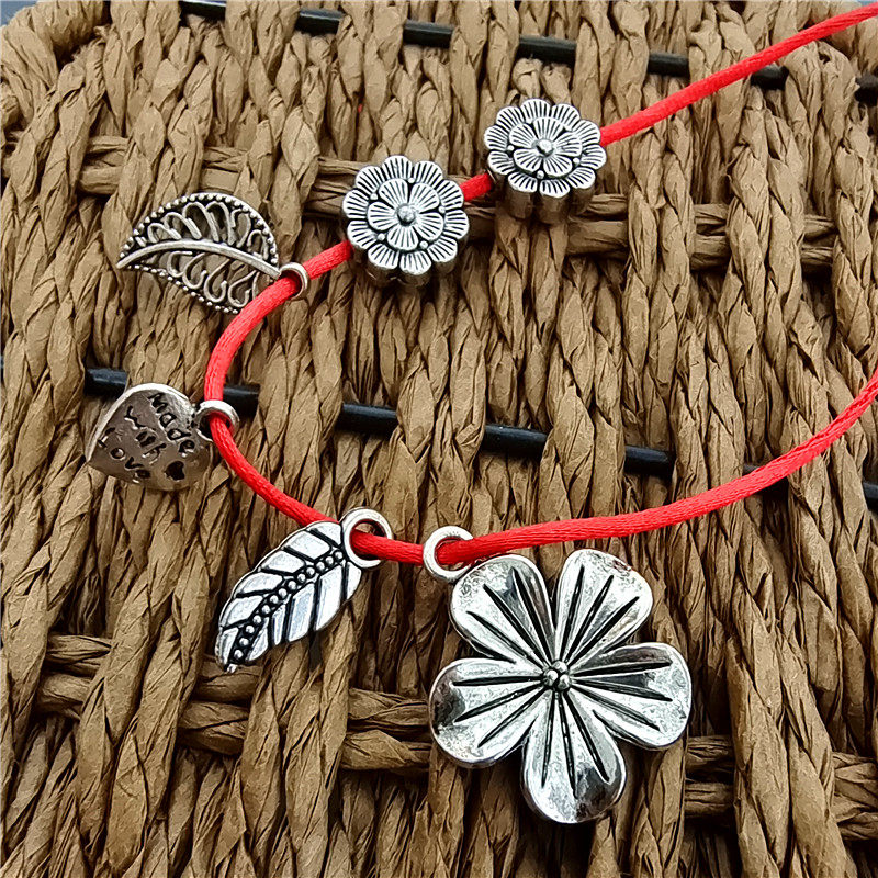 diy配手工藏银镂空珠 手链项链耳饰品配件 皮绳古银色挂珠粒隔珠