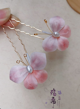殇离手作发钗蚕丝线日常小清新