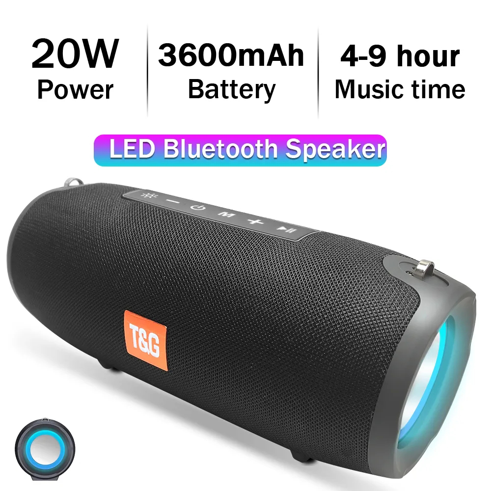 20W Speaker 蓝牙音箱大战鼓户外便携带背带低音炮彩灯音响广场舞