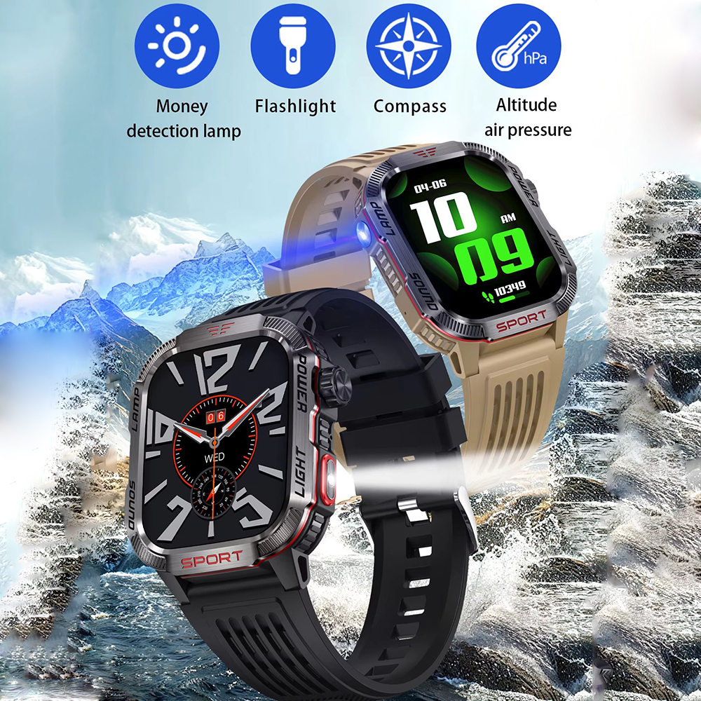 手电指南针海拔气压验钞智能手表