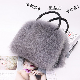 2025新款 女包 狐狸毛皮草包手机包整皮毛斜挎手提包单肩真毛毛时尚