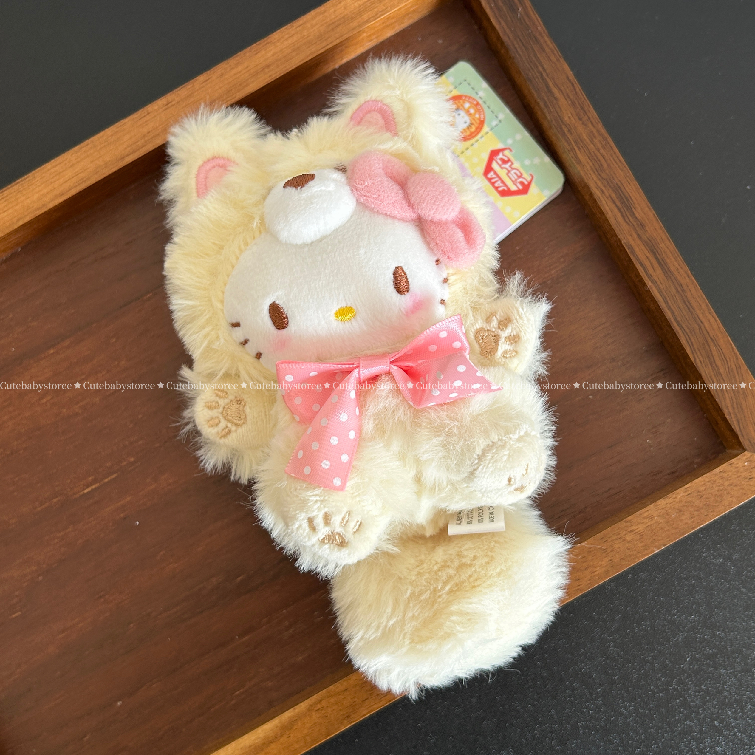 北海道粉色尾巴狐狸可爱hellokitty包包挂件书包小饰品公仔kt玩偶