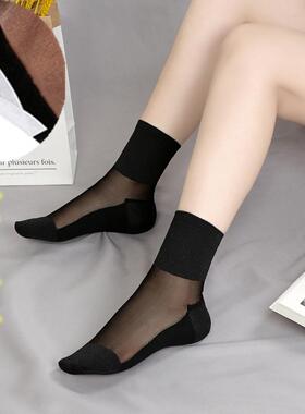 后跟防裂袜闪闪丝袜女薄款棉底性感金银丝袜子女中筒银葱水晶丝袜