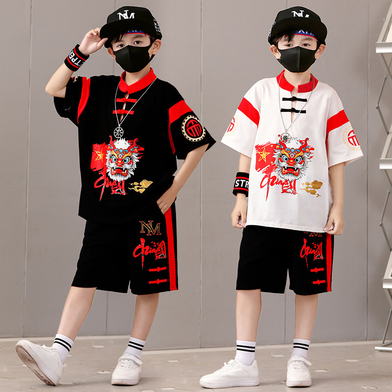 六一儿童节男孩帅气演出服套装夏季幼儿园男童爵士舞蹈表演服装酷图片
