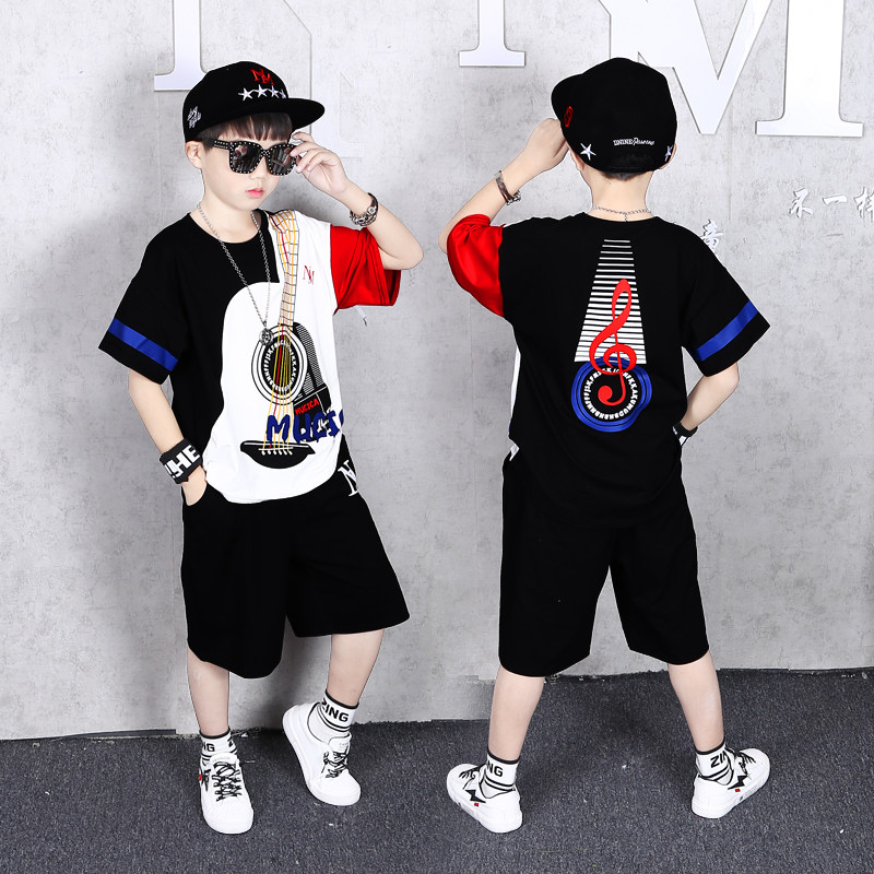 六一演出服儿童街舞吉他幼儿园嘻哈童装男童爵士舞蹈hiphop表演服