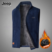 秋冬款 JEEP SPIRIT吉普抓绒马夹男士 加绒加厚保暖背心奥粒绒马甲