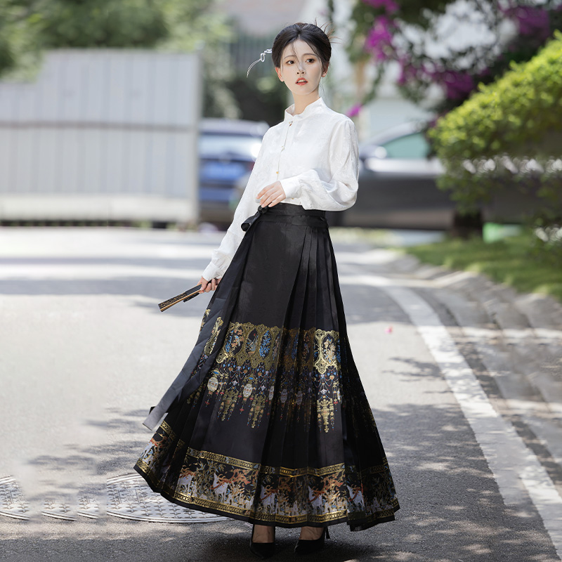 南巷瑾夏明制汉服马面裙女小个子