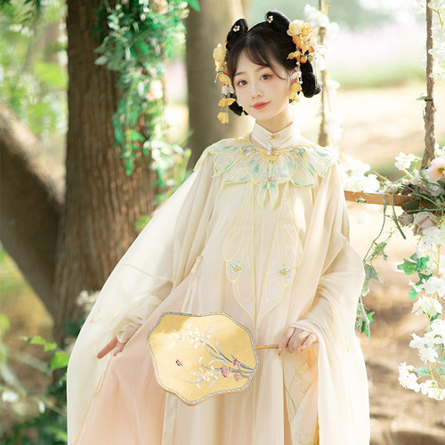 南巷瑾夏明制汉服夏季云肩薄款