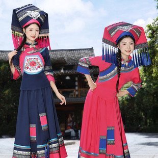 新款少数民族女壮族成人布依族瑶族壮锦民族服装演出服饰舞台套装