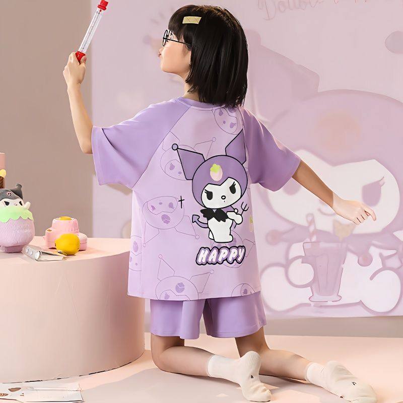 夏季儿童睡衣女孩短袖套卡通库洛米夏天中大童宝宝女童家居服纯棉,童装/婴儿装/亲子装,家居服套装,淘宝优惠券,粉丝福利购,淘宝优惠卷
