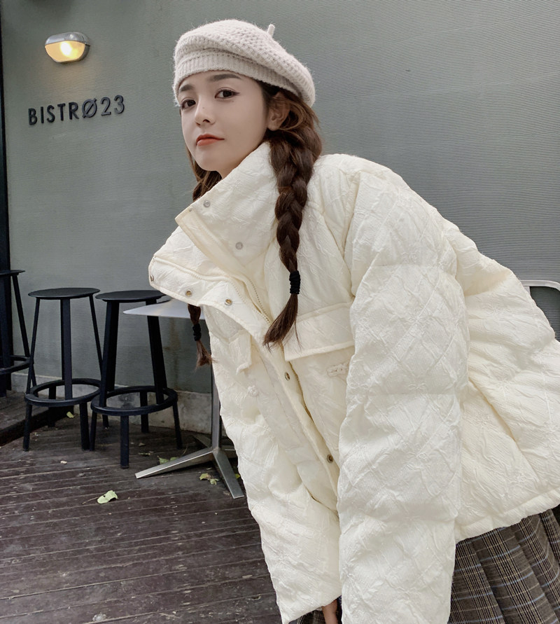 新品绳绣菱格结短款羽绒服262-D939P175K258，女装棉衣/棉服，沁古纱衣