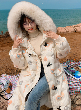 爆款大量现货小熊可爱冬季长款加厚牛角扣棉衣D6793 P185 K268