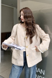 小香风宽松气质加厚外套女2025秋冬新款今年流行温柔风小个子上衣图片