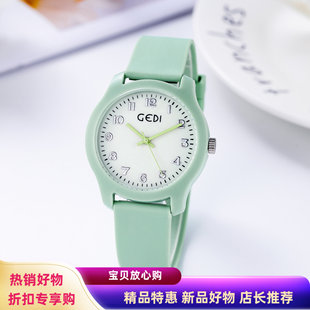 簡約學生款 熱賣 新款 糖果色小眾防水硅膠女士百搭石英腕表ins爆款