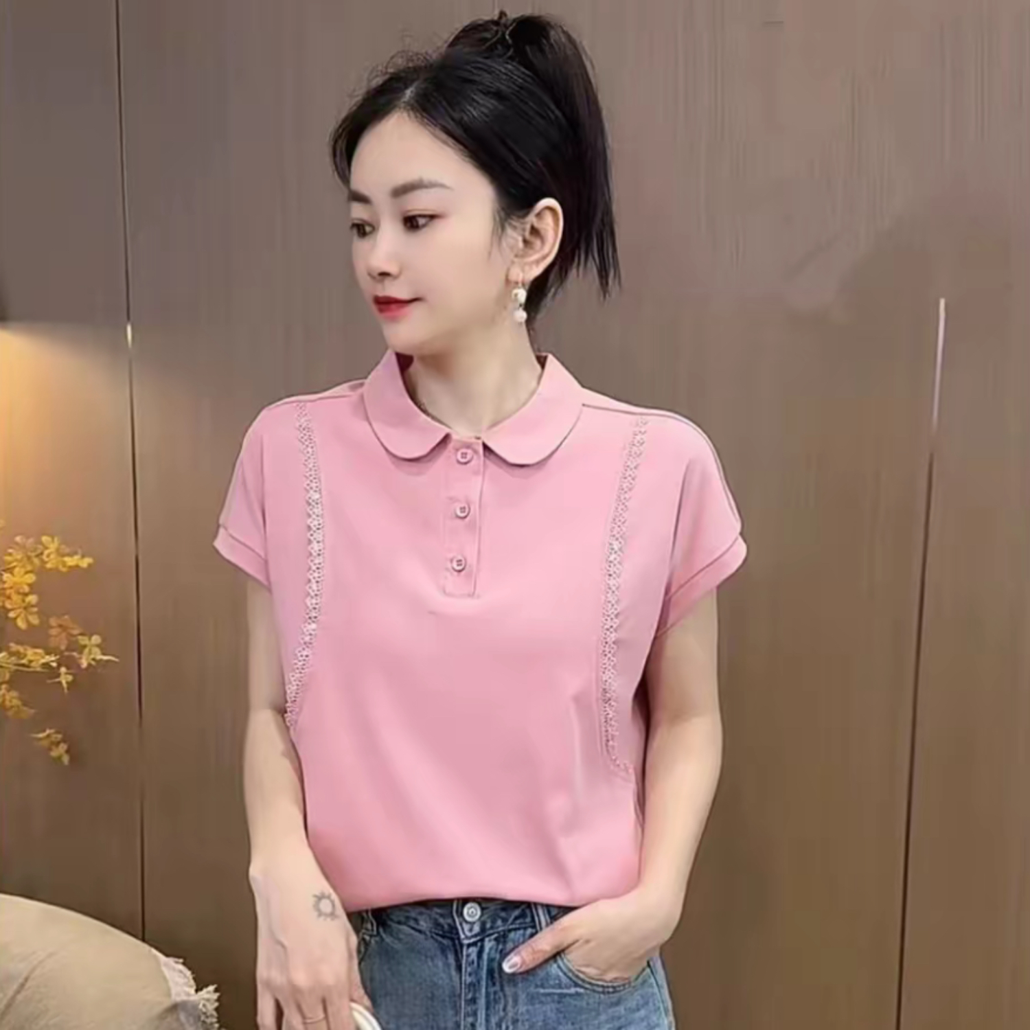 简约设计感气质时尚T恤女