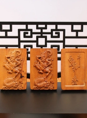 雷击枣木魁星点斗挂件吊坠道家法器随身配饰老料深色精雕手工打磨